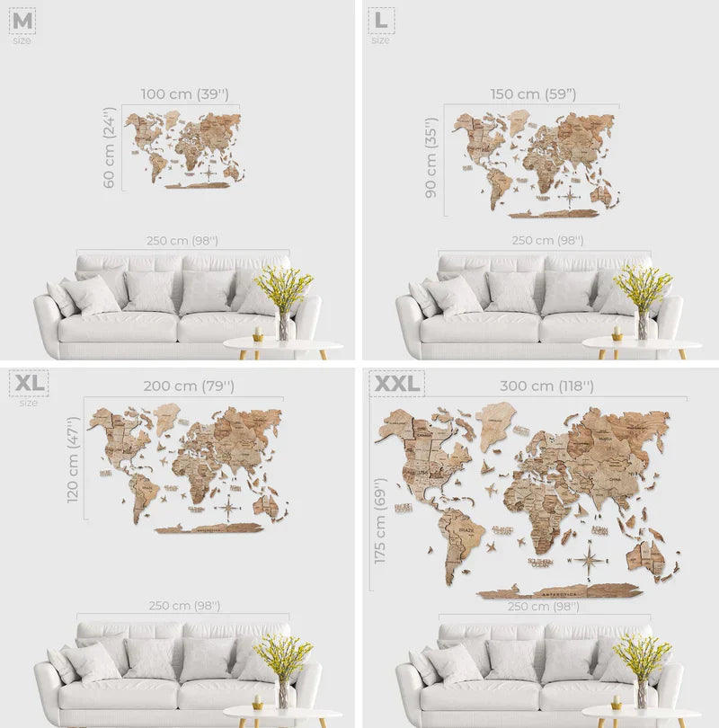 BRIVLOX 3D Wooden World Map Multicolor - BRIVLOX | Where Innovation Meets Style!