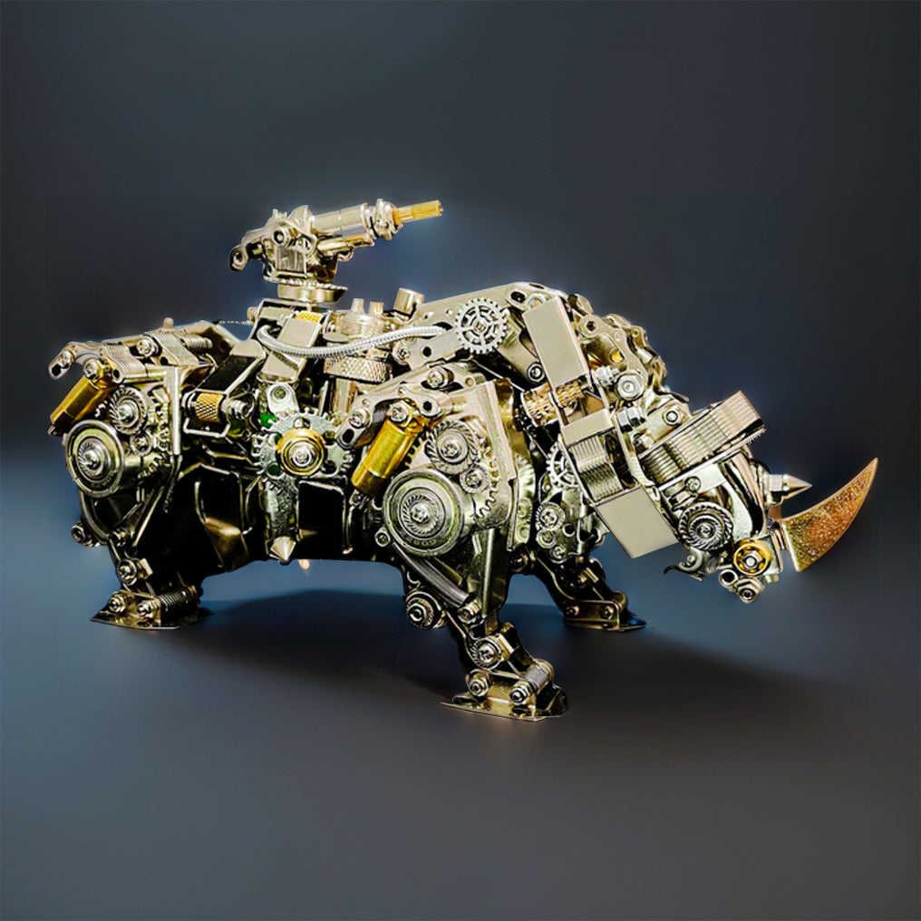 Build Your Own Steampunk Mechanical Siege Rhino: 700+ Piece DIY Craft Kit!