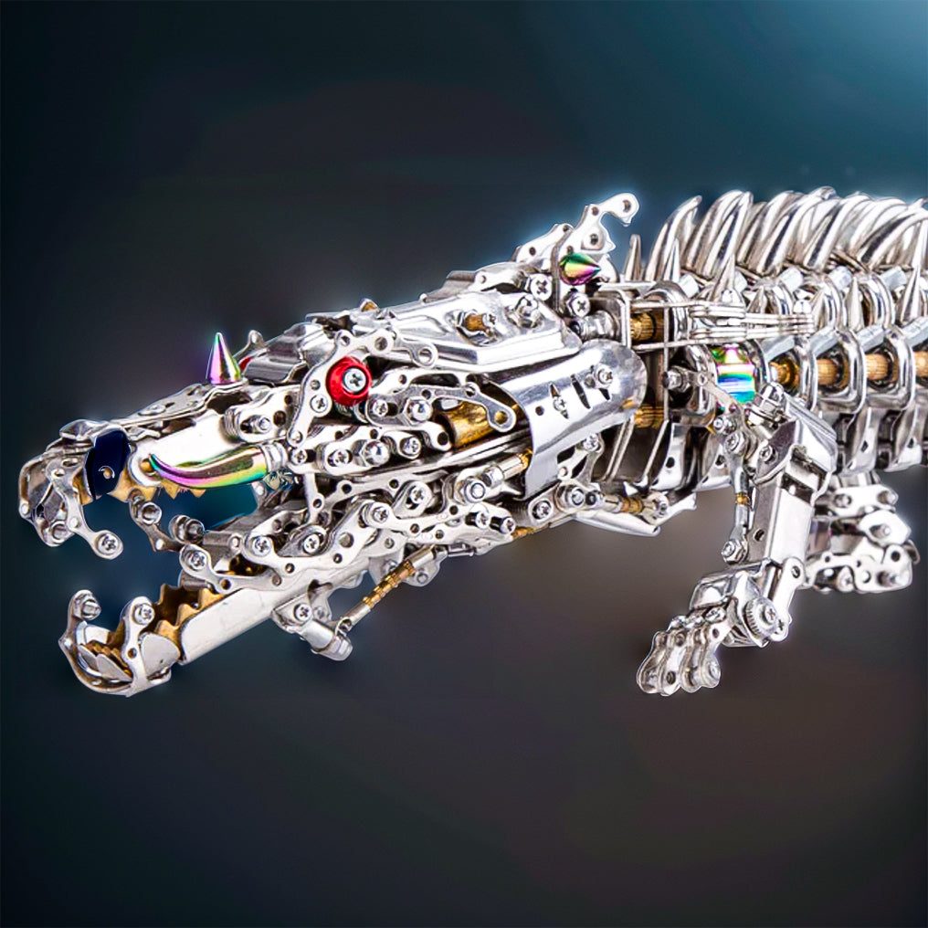 Engaging 3D Metal Mechanical Crocodile Puzzle Model Kit – Over 1500 Intricate Pieces for Fun Assembly!