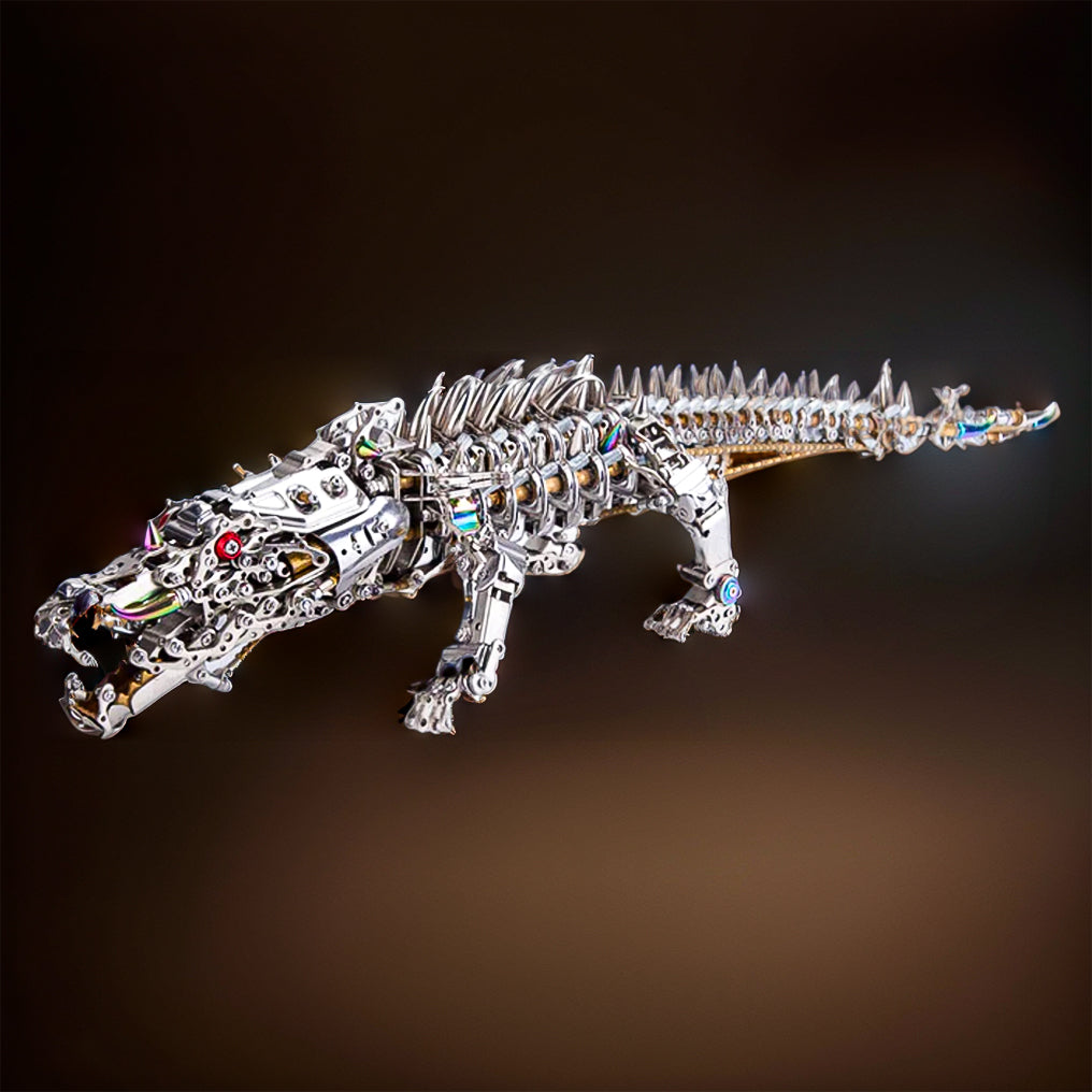 Engaging 3D Metal Mechanical Crocodile Puzzle Model Kit – Over 1500 Intricate Pieces for Fun Assembly!